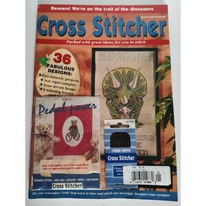 Cross Stitcher UK Magazine Issue 14-Jan 1994 With Card/Needles, Dinos, & More
